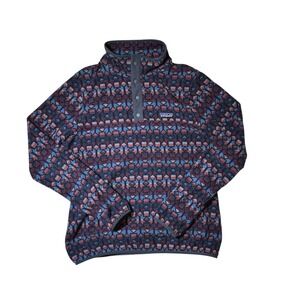 Patagonia Micro D Snap T Fleece Womens M Cedar Mesa Stone Print Pullover